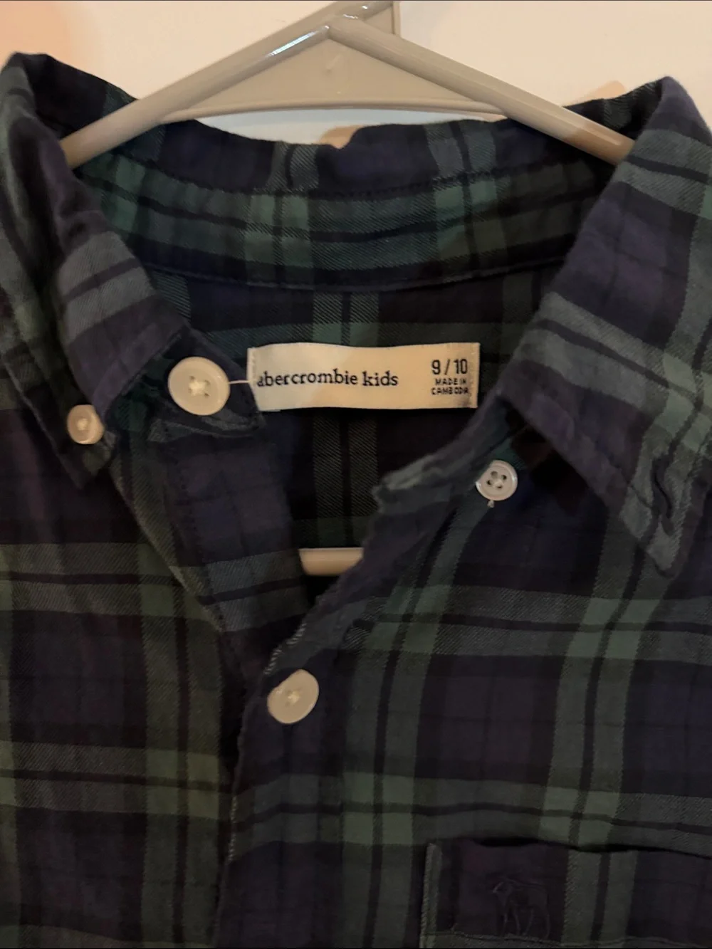 Abercrombie boys size 9/10 tartan plaid lightweight flannel dress shirt